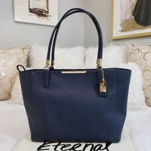 LIKE NEW! COACH Saffiano Leather Zip Tote …